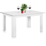 Shally Dogan Uitschuifbare eettafel, wit, van 90 x 60 cm tot 120 x 60 cm, modern design, uittrekbaar, ruimtebesparend, ideaal voor eetkamer, woonkamer, keuken, interieur, wit
