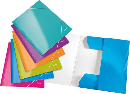 Leitz WOW 3-klepsmap - assorti 6 stuks