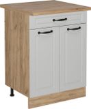 Vicco R-Line Keukenonderkast – 60 cm met lade, WB Eik Wit Landhuis