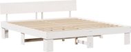 vidaXL Bedframe met hoofdeinde Wit 200 x 200 cm Massief grenenhout