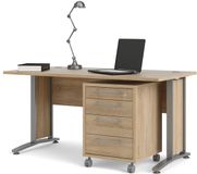 Giga Living Bureau Prima - Grijs/Naturel - 150x80x75cm