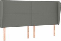 vidaXL Hoofdbord - Tissu - Gris foncé - 183x23x118/128 cm