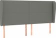 vidaXL Hoofdbord - Tissu - Gris foncé - 183x23x118/128 cm