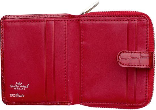 Golden Head Portemonnee Dames Leer Krokodillenprint Rood Croco RFID