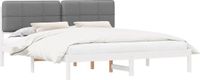 vidaXL Bedframe met Gevoerde Hoofdbord Taupe 120 x 200 cm