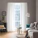 MIULEE Voile-gordijnen, 2-delige set, transparant, polyester, met lussen, luchtig, decoratief, voor slaapkamer en woonkamer