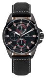 ORPHELIA OR71900 - Heren Polshorloge - Leer - Zwart - 44 mm