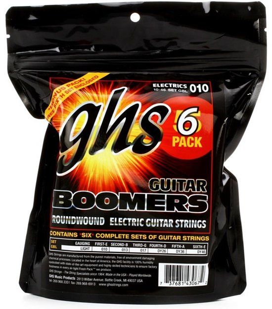 GHS GBL 5 Boomers Multi Packs light snarenset gitaar 6 stuks