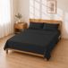 Solidchoice Ensemble de literie en microfibre, uni, 135x200 + 30 / 220x280 + 50x80 – Noir