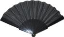 Funny Fashion Handwaaier/Spaanse waaier - Zwart - Polyester - 41 x 22 cm