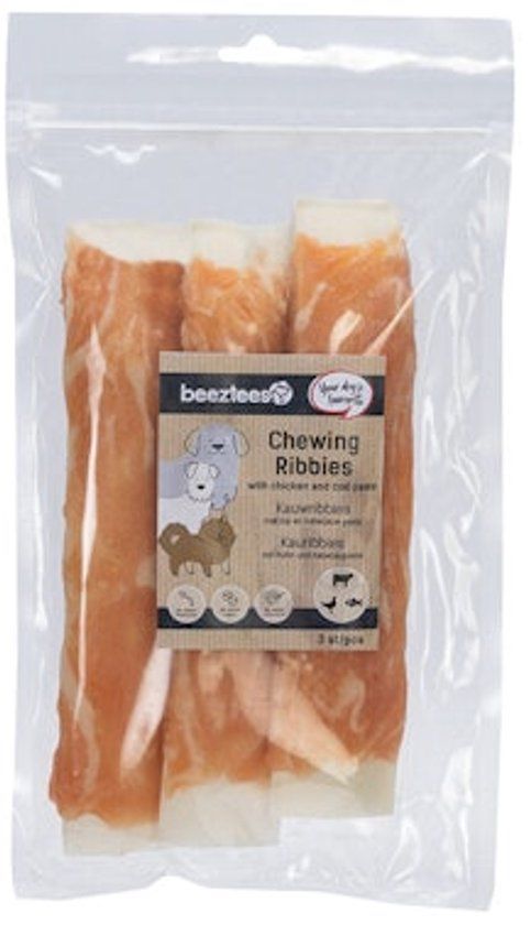 Beeztees Kauwribs Hondensnack - Kip en Kabeljauw