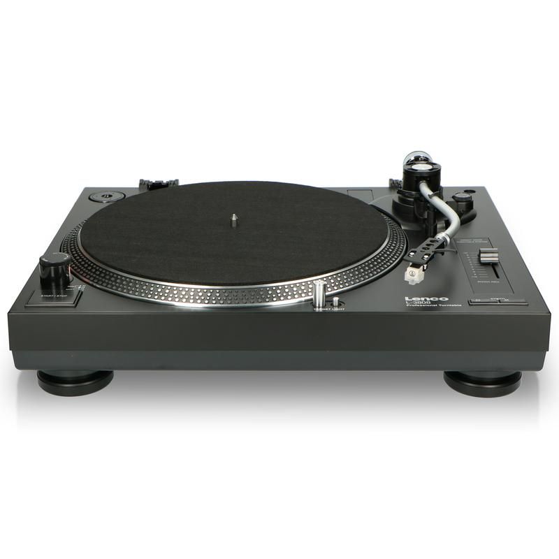 Lenco L-3808 Black Direct Drive Turntable - Black