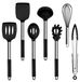 Omgoods - Set d'ustensiles de cuisine en silicone avec manche en acier inoxydable
