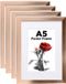 Merkloos A5 Fotolijst - set van 4 - roségoud - composiethout