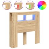 VidaXL Hoofdbord met LED 160x18,5x103,5 cm bewerkt hout sonoma eiken