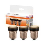 OSRAM LED FLAT lamp, voordeelverpakking met 3 lampen, ultracompacte LED-lamp, vervangt traditionele 28W gloeilampen, 3.5W, warmwit (2700K), mat, E27