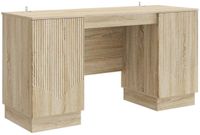 vidaXL Bureau Sonoma Eiken 142,5 x 50 x 75 cm Bewerkt hout