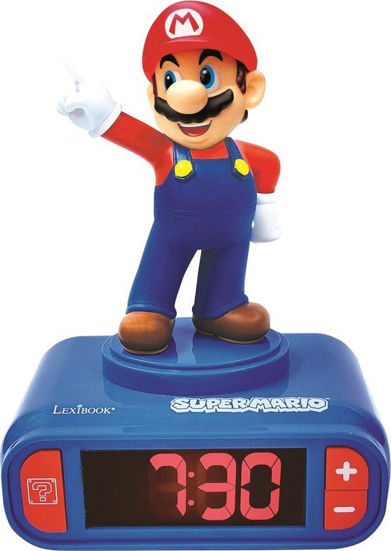 Lexibook Super Mario Bros™ Alarm Clock - Blue/Red