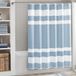Madison Park Douchegordijn spa wafelweefsel lang douchegordijn voor badkamer 3 m Scotchgard vochtregulatie, spa-kwaliteit moderne douchegordijnen voor badkamer, lang 72 x 78 cm blauw