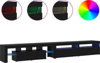 vidaXL TV-meubel Zwart Eiken Bewerkt Hout 140x36.5x40 cm