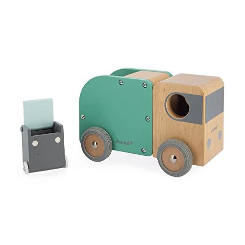 Janod Vrachtwagen - Massief Hout - Bolid - Magnetisch - FSC-gecertificeerd - Groen
