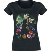 Alice in Wonderland Disney Alice in Wonderland - Disney T-shirt - Black Flower - XS tot XXL - voor Vrouwen - zwart