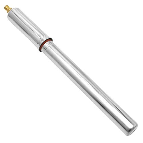 Handpomp, Icecat Handpomp, verchroomd staal, 250 mm, met flexibele Presta Schrader en bevestigingsklemmen voor fiets, fiets, city, vintage