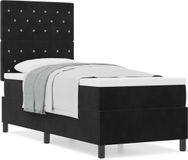 vidaXL Boxspringbed met matras, zwart, 80 x 200 cm, fluweel