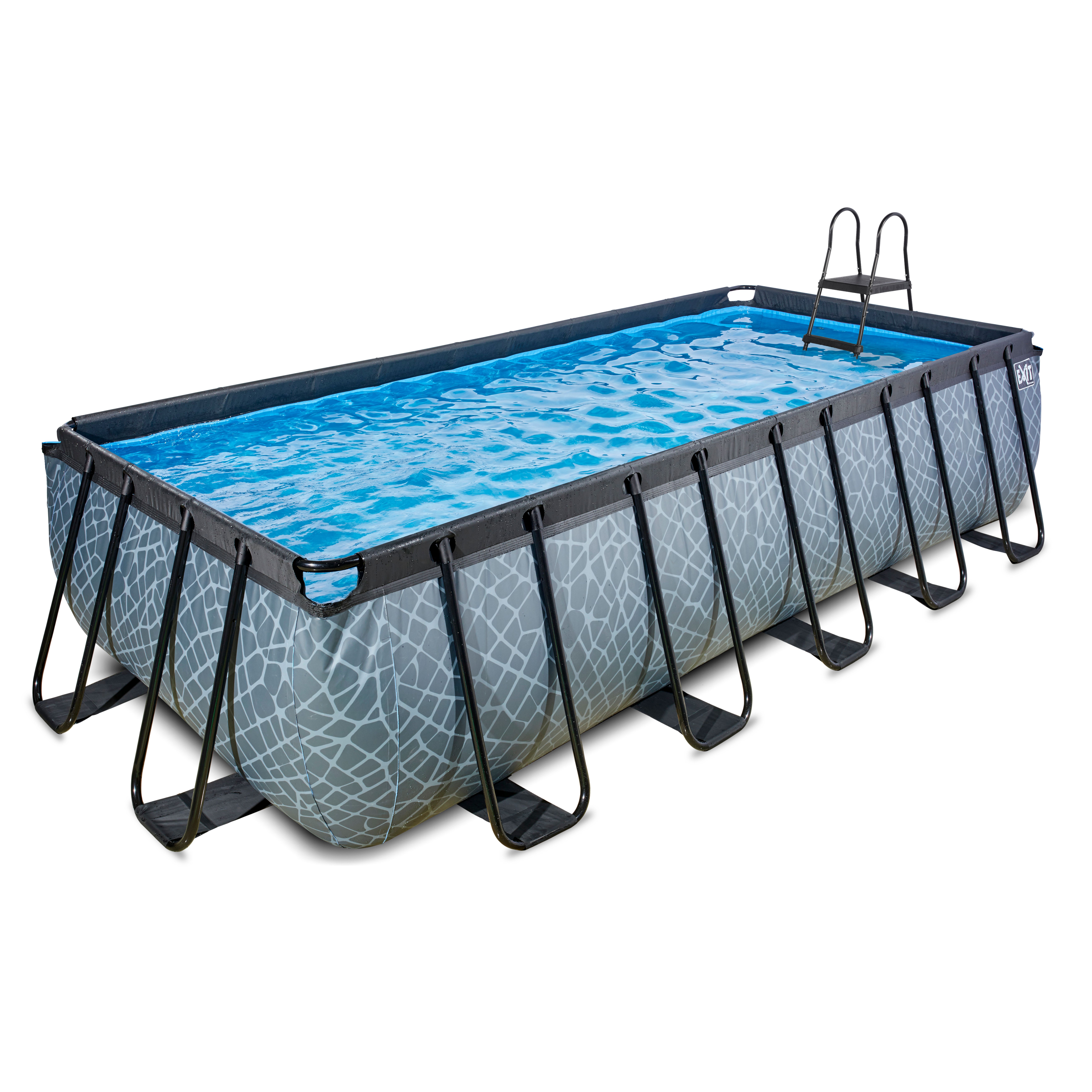 Exit Stone Zwembad 540x250x122cm met zandfilterpomp - Grijs