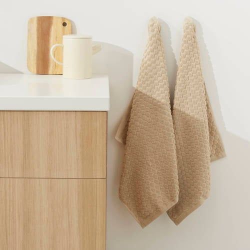 NOUS Living keukendoek zand (50x55 cm) (set van 2)