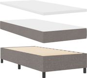 vidaXL Boxspring bed met hoofdeinde Taupe 100 x 200 cm Stof