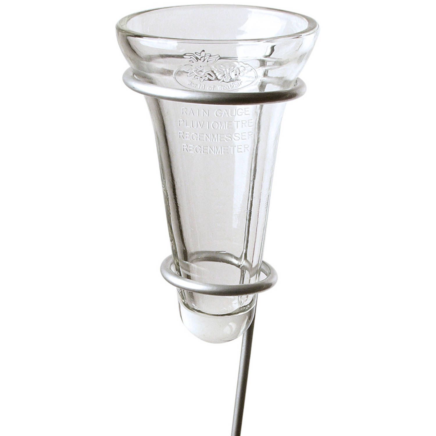 Regenmeter/neerslagmeter glas met verzinkte grondpen 69 cm - regenmeters