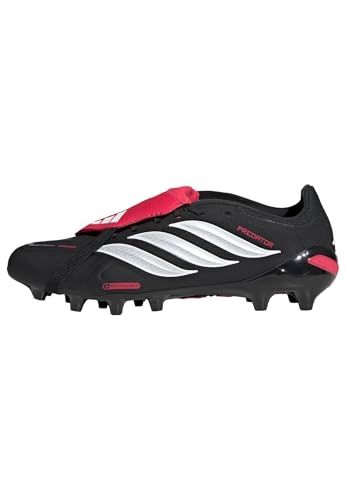 adidas Predator League Fold-Over Tongue Artificial Ground Football Boots Shoes, Core Black/Ftwr White/Lucid Red, 42 2/3 EU