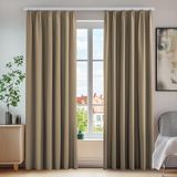 Deconovo 2 gordijnen, decoratief, ondoorzichtig, woonkamer, slaapkamer, isolerend, 140 x 245 cm, taupe