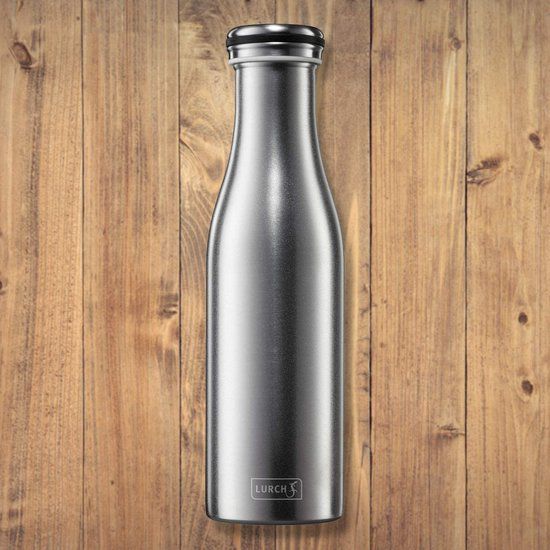 Lurch Thermosfles voor warme en koude dranken van dubbelwandig, gezandstraald roestvrij staal, 0,5 l