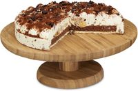 Merkloos / Sans marque Relaxdays Taartplateau - set van 2 - Ø 33 cm - bamboe