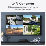 Reolink NVS8-5MB4 - 5MP beveiligingscamerasysteem, 8-kanaals NVR met ingebouwde 2TB HDD, detectie van personen/voertuigen/dieren