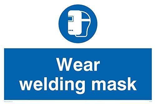 Viking Signs Viking Signs MP290-A4L-3M "Wear Welding Mask" Sign, 3 mm Rigid Plastic, 200 mm H x 300 mm W