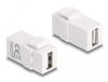 Delock The Launch Distribution Keystone Module USB 2.0 A Female to USB 2.0 A Female White