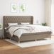vidaXL Boxspringbed met matras, taupe, stof, 200x200 cm