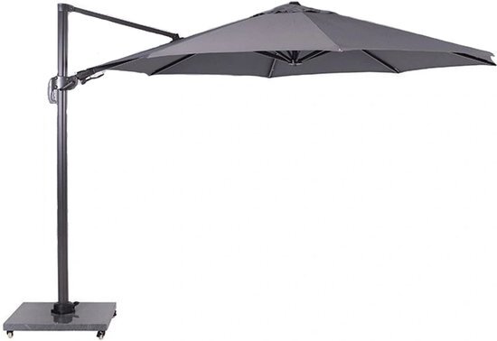 Garden Impressions Hawaii zweefparasol 350 cm doorsnee polyester royal grey licht grijs