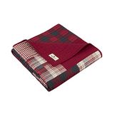 Woolrich Luxe gewatteerde plaid - Cabin Lifestyle, patchwork met elandenontwerp, het hele seizoen, lichtgewicht en ademend, gezellige beddengoedlaag voor bank, 127 cm B x 177,8 cm L, zonsondergang
