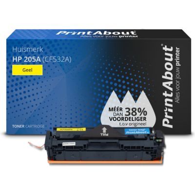 PrintAbout Huismerk HP 205A (CF532A) Gele Toner - Compatibel