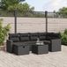 Maison Exclusive - Ensemble de meubles de jardin 7 pièces avec canapé et coussins, noir, en polyrotin