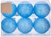 Krist+ kerstballen - 6x st - helder blauw glitter - kunststof - 8 cm
