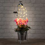 Spetebo Decoratieve led-kraan op zonne-energie met bloempot 60 x 17 cm tuinverlichting met 30 leds in warm wit decoratieve lantaarn lichtketting sterrendouche lichtspel