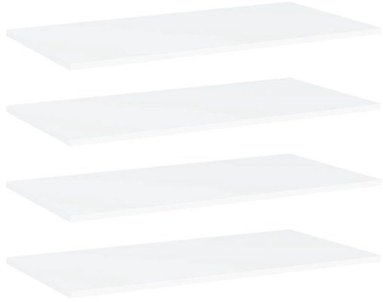 vidaXL Wandschappen - 4 stuks - 80x40x1,5 cm - Bewerkt hout - Wit