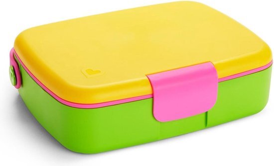 MUNCHKIN Lunchbox Broodtrommel voor kinderen mét Bestek - Lunchbox met verschillende vakken - Groen