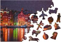 Wooden City Amsterdam by Night XL Wooden Puzzle - Multicolor - 5904151820928