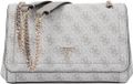GUESS Noelle II Convertible Xbody Flap Bag Dark Taupe Logo Imitatieleer